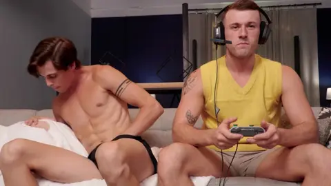 Gaming night turns into wild threesome for Diego Daniels